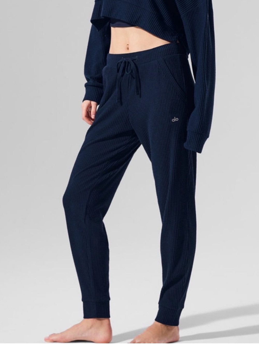 alo Yoga Muse Sweatpants Ribbed Jogger Navy